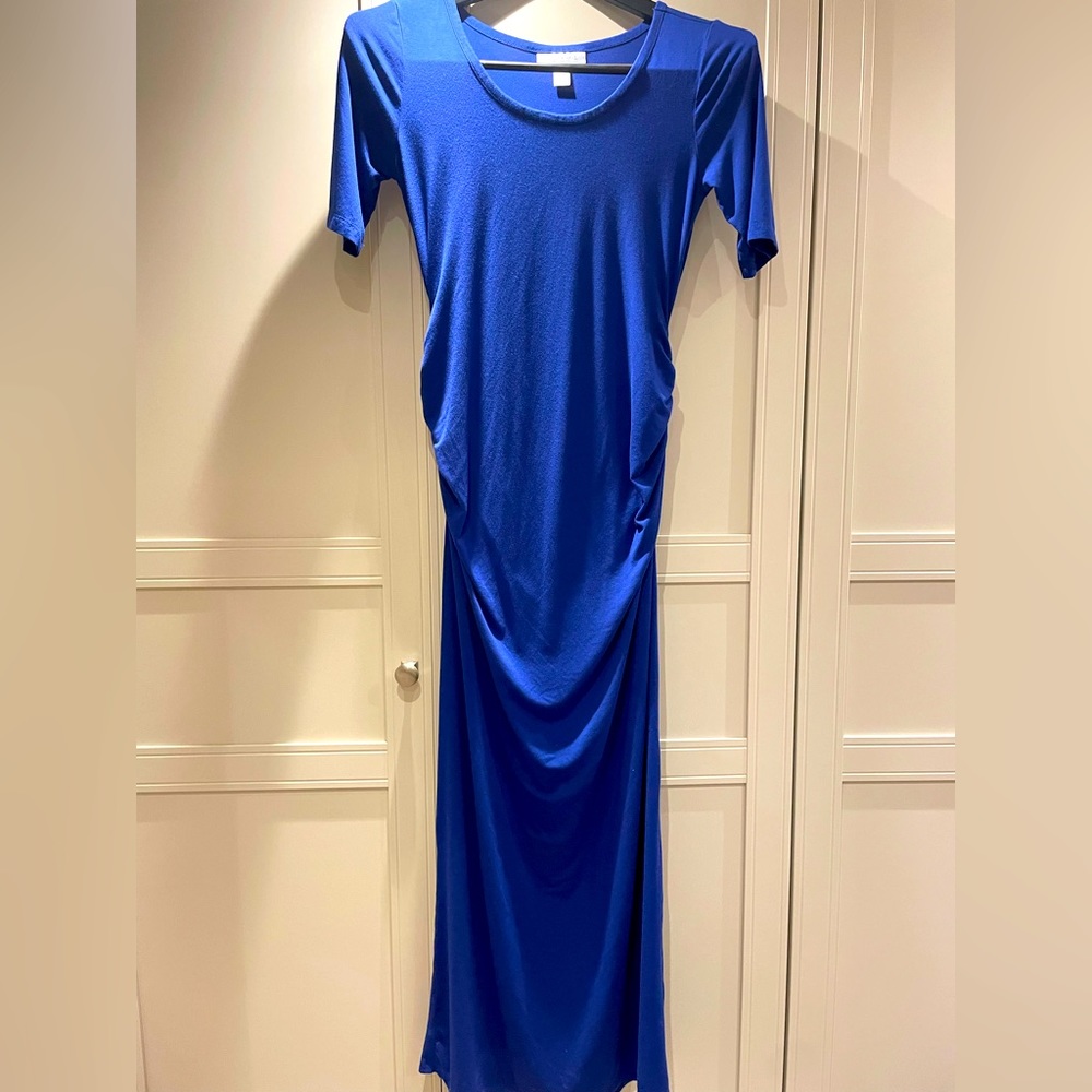 Maternity long maxi dress blue